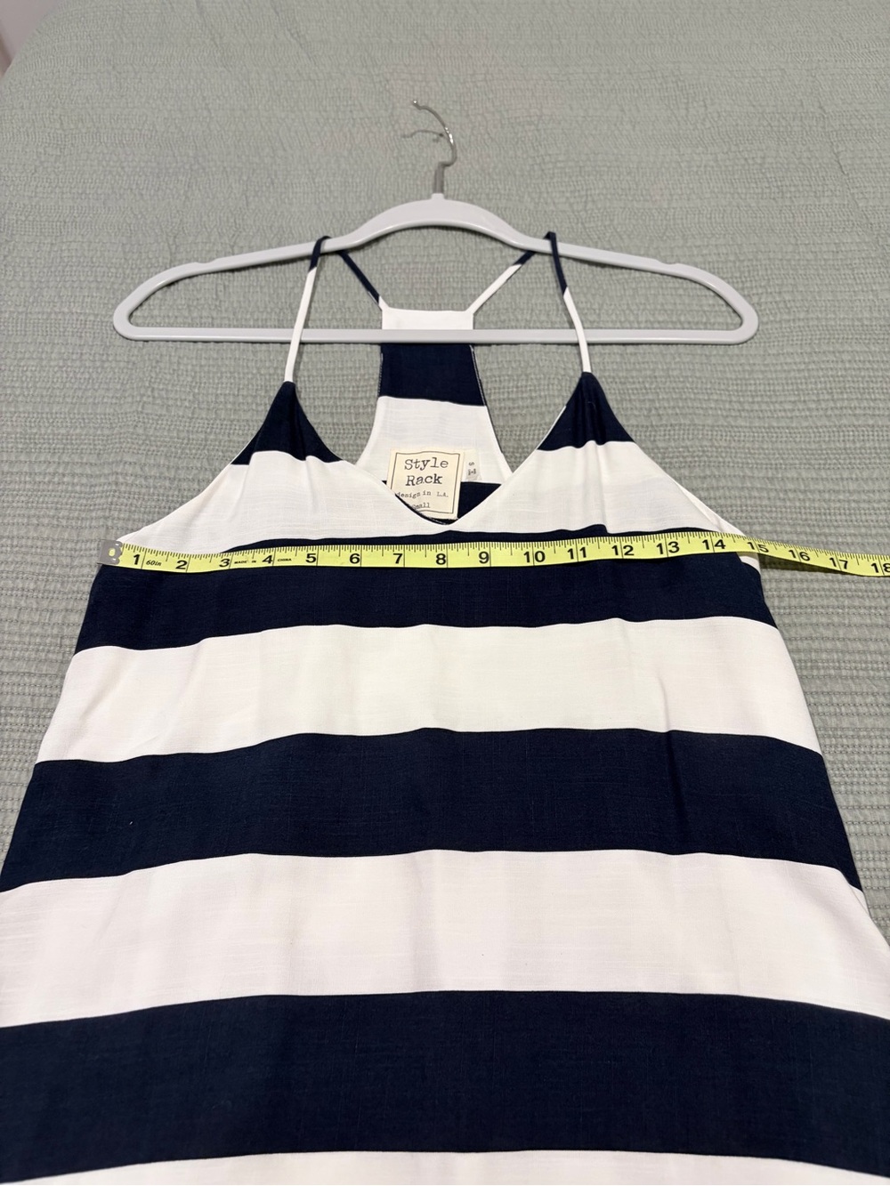 Style Rack Navy White Striped Racerback Shift Dress Small - Picture 4 of 7